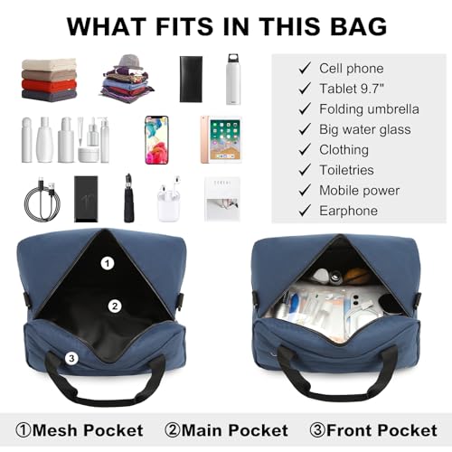 Kono Small Travel Duffel 14L Under Seat Carry-On Sports Tote Gym Bag - 13.78"x7.87"x7.87" Navy - color: Navy, size: S (13.78inx 7.87in x7.87in)-14L