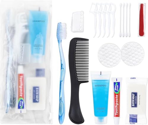 Basic Toiletry Kits, Individually Packed, Personal Hygiene Kit Bulk Homeless Care Package Supplies Travel Size Toiletry Kit for Men Women Charity Reusable Toiletry Bag (Pack of 50) - size: Pack of 50