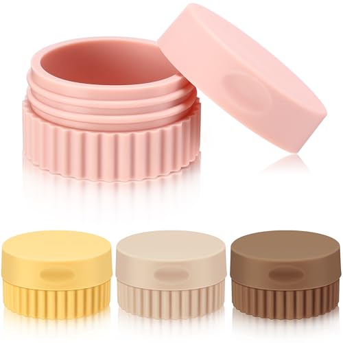 Maxcheck 4 Pcs Travel Containers for Toiletries 0.68 Oz/20 ml Small Silicone Cream Jar with Lid Mini Leakproof Lotion Jar Refillable Travel Cosmetic Container for Face Body Skin Cream (Classic Color) - color: Classic Color
