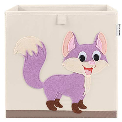 Foldable Animal Cube Storage Bins Fabric Toy Box/Chest/Organizer for Kids Nursery, 13 inch (Fox) - color: Fox