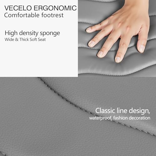 VECELO Under Desk Footrest, PU Ergonomic Foot Rest with Comfort Padding, Height Adjustable for Relieving Leg Pain, Stiffness, and etc, Gray - color: Gray