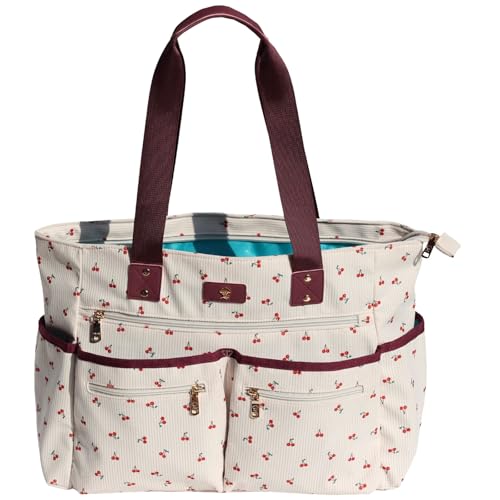 Weekender Bag Carry On Bag Overnight Tote Travel Duffle with 13 Pockets for Travel,Work，Gym,Beach,Teacher,Nurse - color: Corduroy cherry
