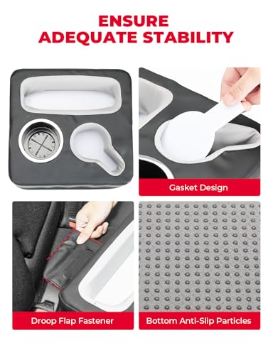 KEMIMOTO Back Seat Cup Holder for Car, Couch Cup Holder, Car Truck Boat Organizer, Couch Sofa Bed Expander Tray Holds Drinks, Snacks, Remote, Cell Mobile Phone (Black) - color: Black