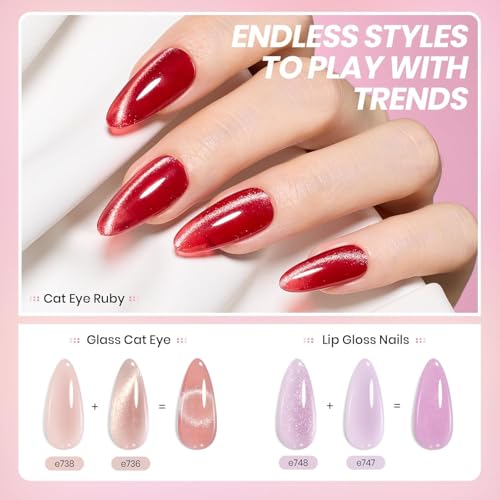 Beetles Jelly Gel Nail Polish Set, 53PCS 36 Colors Jelly Pink Milky White Red Black Blue Green Silver Cat Eye Base Glitter Glossy Matte Top Coat Crystal Ice Collection French Nails Gift for Women - color: 0-1-Crystal Ice Collection