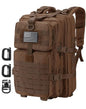 Hannibal Tactical MOLLE Assault Backpack, Tactical Backpack Military Army Camping Rucksack, 3-Day Pack Trip w/USA Flag Patch, D-Rings, Dark Brown - color: Dark Brown
