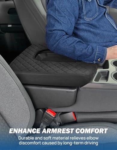 JOYTUTUS Center Console Cover Compatible with 2019-2025 2026 Silverado Sierra Jump Seat, Leather Arm Rest Armrest Cover for Car, Durable Middle Console Cover Replacement for Trucks - size: Jump Seat Console 2019-2026 Silverado/Sierra