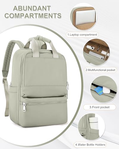 wepadre Small Travel Backpack Carry on Flight Approved Personal Item Travel Bag Carry on Backpack for Women Work Laptop Backpack for Traveling Carry on Luggage - color: Green
