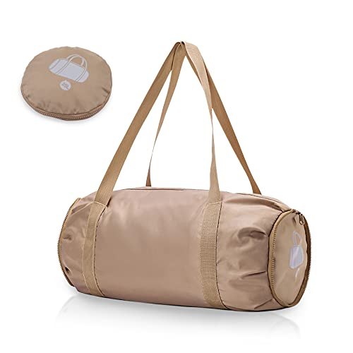 Foldable Sports Gym Bag with Wet Dry Pocket, Ultralight Travel Bag, Large Capacity Duffel Bag, Overnight Bag, Beach (brown) - color: Brown