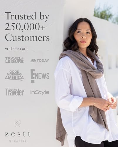 zestt Dreamsoft Travel Scarf, Wrap and Shawl for Women, Organic Cotton - color: Latte