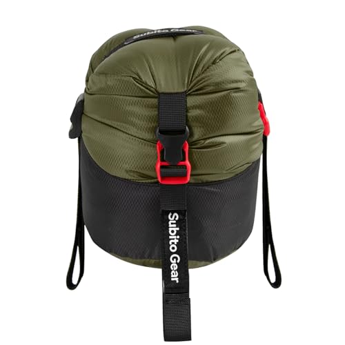 70D Nylon Compression Stuff Sack for Sleeping Bag, Ultralight Stuff Bag Organizer 1L/5L/7L/17L/25L for Traveling Camping Hiking Backpacking - color: Green (5-8L)