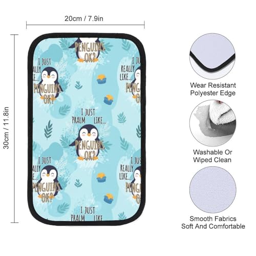 Center Console Cover Cute Penguin, Waterproof Armrest Pad Cover for Car SUV, Universal Vehicle Accessory - color: Picture (69)