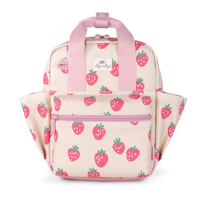 Itzy Ritzy Toddler Backpack - Daycare Bag - Features Adjustable Shoulder Straps, 2 Side Pockets & Spacious Interior with Wipeable Fabric Lining & Name Label, Strawberry Backpack - color: Strawberry