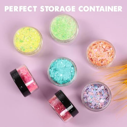 10 Pieces Travel Size Containers, 3/5/10/15/20 Gram Small Travel Containers for Cream, Lotion, Lip Balm and Toiletries, Leak Proof Sample Jars With Labels & Spatulas, Black - color: Black