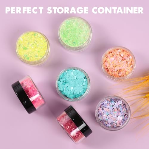 10 Pieces Travel Size Containers, 3/5/10/15/20 Gram Small Travel Containers for Cream, Lotion, Lip Balm and Toiletries, Leak Proof Sample Jars With Labels & Spatulas, Clear - color: Clear