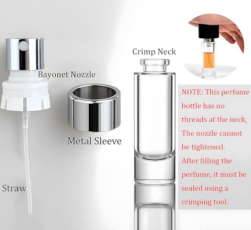 5ml Perfume Travel Refillable Bottle Perfume Atomizer, Travel Size Perfume Bottle,10pcs Glass Bayonet Mount Fragrance Atomizers for Trip, Leak-proof Cologne Sprayer Bottles - color: clear