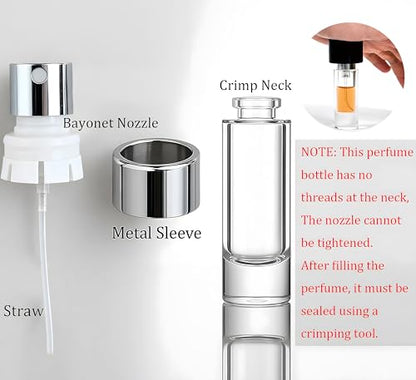 5ml Perfume Travel Refillable Bottle Perfume Atomizer, Travel Size Perfume Bottle,10pcs Glass Bayonet Mount Fragrance Atomizers for Trip, Leak-proof Cologne Sprayer Bottles - color: clear