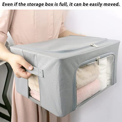 UUBEMM Clothes Storage Bins with Foldable Sturdy Frame,Stackable Storage Box for Closet Shelf Organizers for Seasonal Clothing,Blankets,Towel Bed Sheets,Toys Gift Others (Small -22L x3PACK, Grey) - size: Small -22L x3PACK