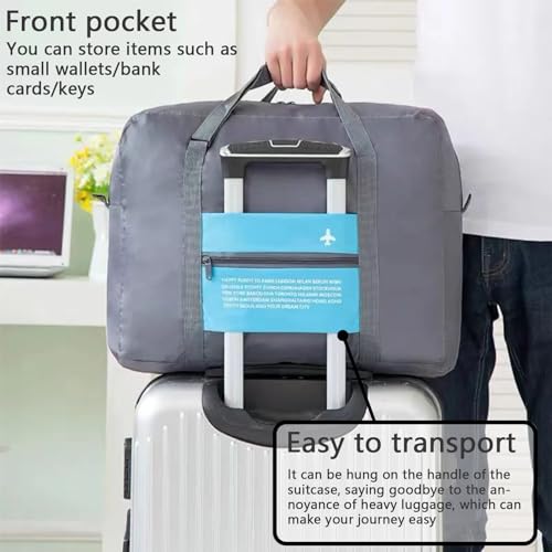 Travel Bag 2PCS Spirit Airlines Personal Item Bag 18x14x8 Foldable Travel Duffel Bag Tote Carry on Luggage Duffle Overnight for Women and Men(Green+Blue) - color: Green+Blue