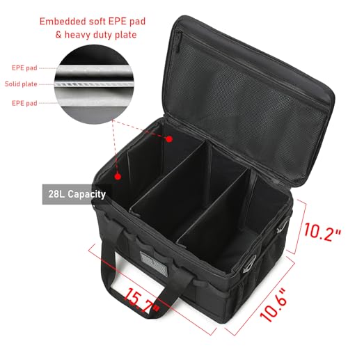 Tactical Camping Storage Bag 28L Tactical Utility Tote Bag Camping Cookware Organizer Trunk Organizer - color: Black