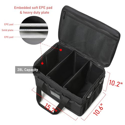 Tactical Camping Storage Bag 28L Tactical Utility Tote Bag Camping Cookware Organizer Trunk Organizer - color: Black