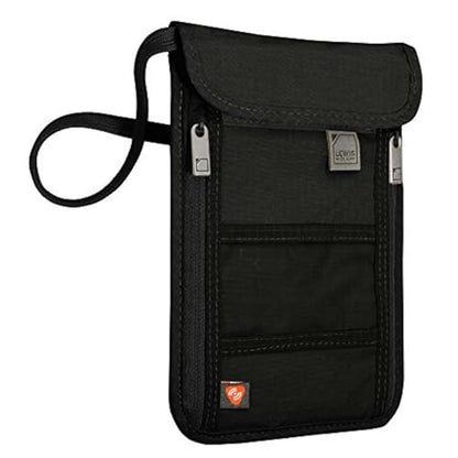 Lewis N. Clark RFID Blocking Stash Neck Wallet, Travel Pouch + Passport Holder for Women & Men, Black - color: Black