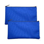 Multipack of 2 Compact Zipper Cloth Pouches, Zipper Bag, Travel Toiletry, Cosmetics, Stationary Case, 11 x 6 inches (Royal Blue) - color: Royal Blue