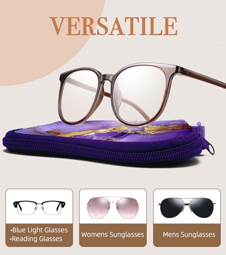 Sunglasses Case Soft Glasses Cases for Women Pouch Eyeglass Bag Eye Glass Kids Girls Sun Glasses Cute Kawaii - color: Marble Purple