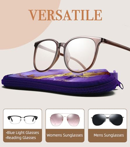 Sunglasses Case Soft Glasses Cases for Women Pouch Eyeglass Bag Eye Glass Kids Girls Sun Glasses Cute Kawaii - color: Marble Purple