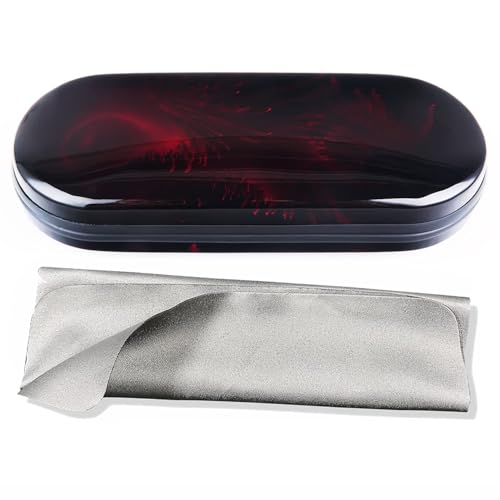 FEIQIAO Hard Shell Glasses Case, Men's And Women's Portable Travel Eyeglass Case - color: A-redness