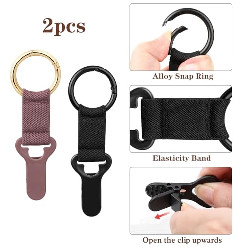 Niveaya Hat Clip for Travel on Bag - 2 Pack, Vacation Beach Cruise Essentials Accessory for Travel Handbag Backpack Luggage, Securely Hold to Keep Hat Shaped, Hands-Free, Black+Purple - color: 2pcs Black+purple
