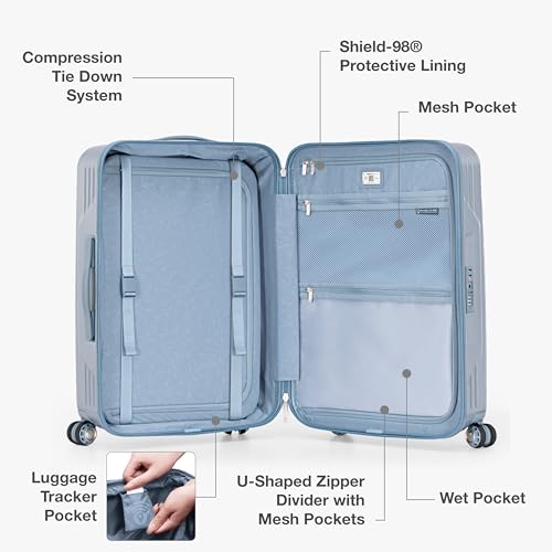 Traveler's Choice Ultimax II Polycarbonate Hardside Luggage with Spinner Wheels, Teal, 21-Inch Carry-On - color: Teal, size: 21-Inch Carry-On
