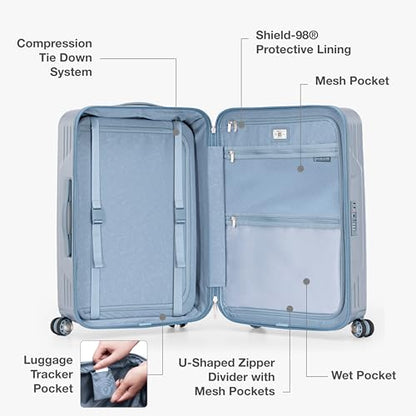 Traveler's Choice Ultimax II Polycarbonate Hardside Luggage with Spinner Wheels, Teal, 25-Inch Medium Luggage - color: Teal, size: 25-Inch Medium Luggage