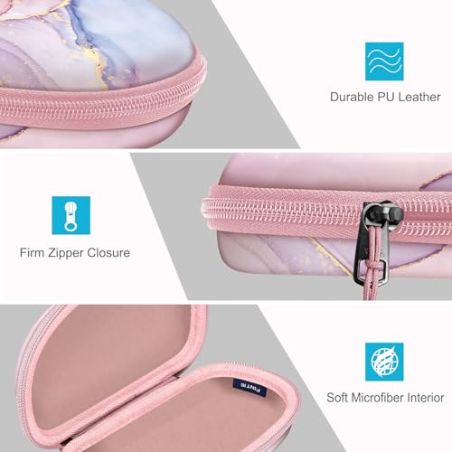 Fintie Sunglasses Case with Carabiner, Hard Shell Shockproof Sport Glasses Cases Travel Zipper Eyeglasses Holder, Glittering Marble - color: Glittering Marble