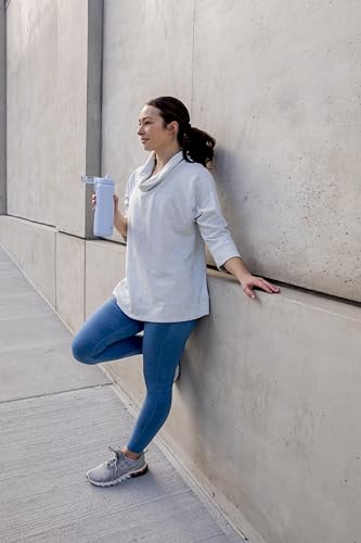 Ello Cooper 18oz Kids Stainless Steel Water Bottle with Straw and Carry Handle, Double Walled and Vacuum Insulated Metal, Leak Proof Locking Lid with Soft Silicone Spout, BPA Free, Halogen Blue - color: Halogen Blue, size: 18 Ounces