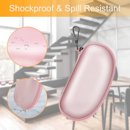 Fintie Sunglasses Case with Carabiner, Hard Shell Shockproof Sport Glasses Cases Travel Zipper Eyeglasses Holder, Rose Gold - color: Rose Gold