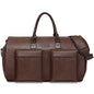 Modoker Convertible Leather Garment Bag, Carry on Garment Bags for Travel Waterproof Garment Duffel Bag Gifts for Men Women Business - 2 in 1 Hanging Suitcase Suit Travel Bags in Brown - color: A-Dark Brown