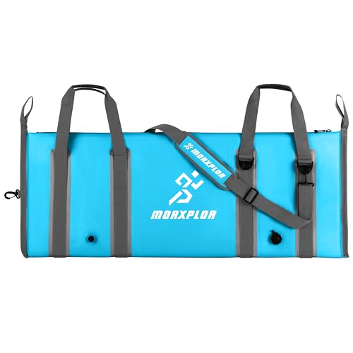 MORXPLOR Insulated Fish Cooler Bag for Fishing 41x17 47x17In 50x20In 60x24 72x30 80X40 Inches,Large Insulated Fish Kill Bag,Fishing Catch Bag Cooler with Water-resistant Zipper - color: 50inch aqua