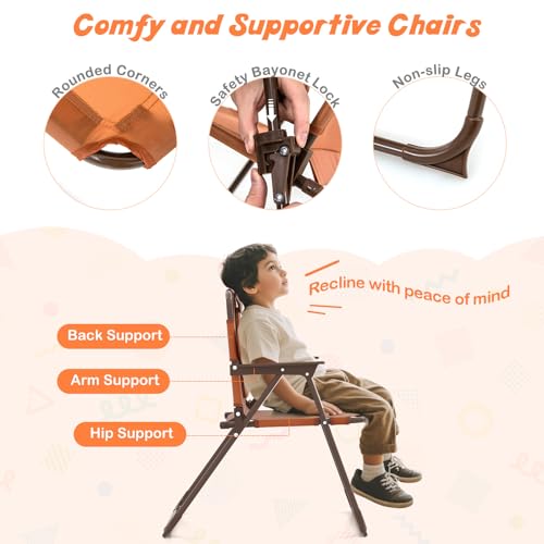 HONEY JOY Kids Picnic Table, Animal Themed Toddler Outdoor Table and Chair Set, 2 Folding Chairs & Removable Umbrella, Children Outdoor Furniture for Backyard Patio Garden (Brown Monkey) - color: Brown Monkey