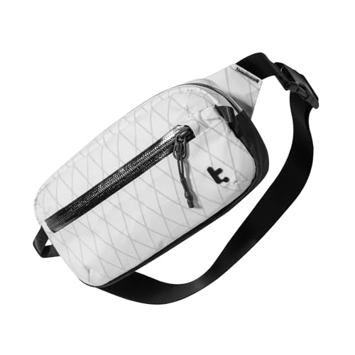 tomtoc 1.5L X-Pac Sling Bag with RFID Blocking, Crossbody Bag Minimalist Chest Shoulder Pack for Men/Women, Water-resistant Lightweight Casual Funny Pack for Travel, Daily Commute - color: X-Pac White, size: 1.5L
