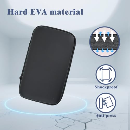 Zoyiancy Power Bank Case, Hard Cover Cable Storage Bag, Travel Shockproof Carrying Portable Eva Case for Power Cable Earbuds Power Bank - color: Black