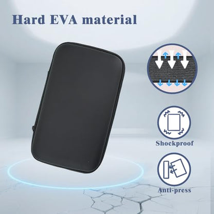 Zoyiancy Power Bank Case, Hard Cover Cable Storage Bag, Travel Shockproof Carrying Portable Eva Case for Power Cable Earbuds Power Bank - color: Black
