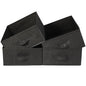 JAKAGO Fabric Storage Bins set of 4 Rectangle Storage Baskets with Handle Foldable Closet Organizer for Clothes Towel bedding Books Collapsible Clothing Container for Shelves Bedroom(Black Low)