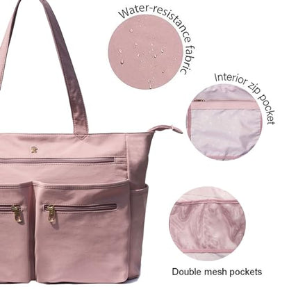 Weekender Bag Carry On Bag Overnight Tote Travel Duffle with 13 Pockets for Travel,Work，Gym,Beach,Teacher,Nurse - color: Pinklish Purple