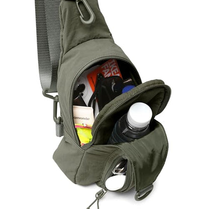 ODODOS Sling Bag with Adjustable Straps Crossbody Chest Bag Lightweight Backpack for Casual Traveling Hiking - color: Tarmac