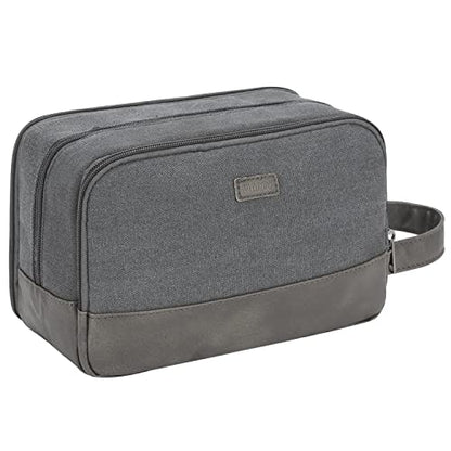WANDF Travel Toiletry Bag for Men Large Toiletries Shaving Bag Water Resistant Hanging Dopp Kit Travel Accessories Bag for Women Men (Grey) - color: Grey