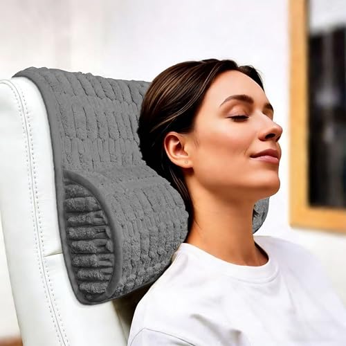 Memory Foam Recliner Neck Pillow. | Breathable pressure relieving ergonomic cushion fits car, sofa, office chair, recliner. Gray,17"W×2.7"D. - color: Gray, size: 17"W x 2.7"D