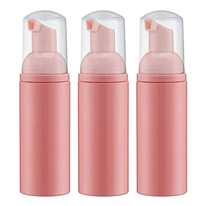 Tekson Foam Pump Bottle (Pink), Empty Travel Size Foam Dispenser Pump for Soap Shampoo, Lash Cleanser(60ml, 3PCS) - color: Pink, size: 3pcs