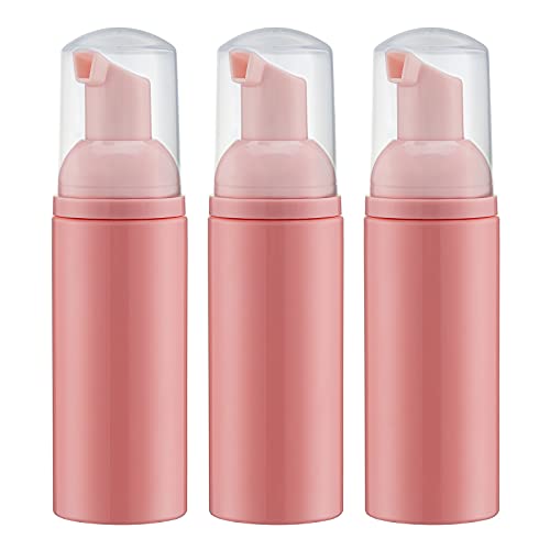 Tekson Foam Pump Bottle (Pink), Empty Travel Size Foam Dispenser Pump for Soap Shampoo, Lash Cleanser(60ml, 3PCS) - color: Pink, size: 3pcs
