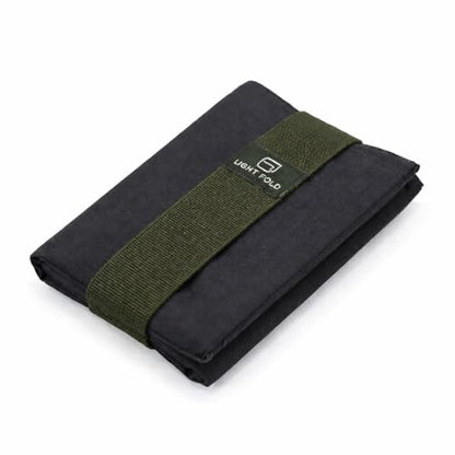 LIGHT FOLD Ultra Slim Tri-Fold Wallet with RFID Blocking, Lightweight Minimalist Men’s Wallet with Elastic Band, Waterproof Durable Nylon Fabric, Slim Front Pocket Card Holder Fits 12 Cards & Cash - color: Army Green