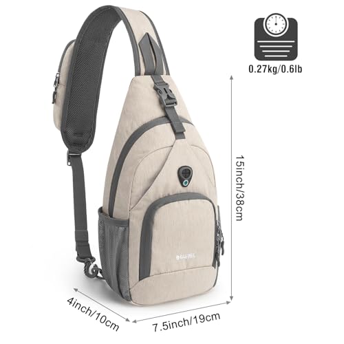 G4Free RFID Sling Bag Crossbody Backpack Small Chest Shoulder Bag Hiking Outdoor - color: Ivovy